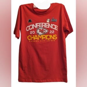 NWOT NFL Chiefs Conference Champions 2022 red with yellow/white print KC